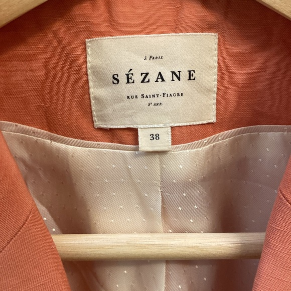 Sézane Gracie Blazer Size 38, Peach - Picture 5 of 6
